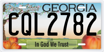 GA license plate CQL2782