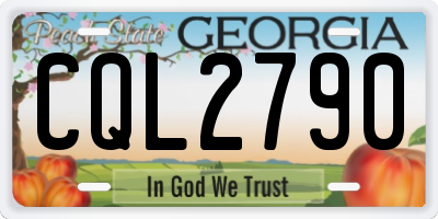 GA license plate CQL2790