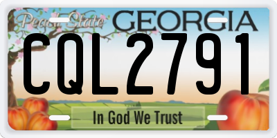 GA license plate CQL2791
