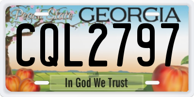 GA license plate CQL2797