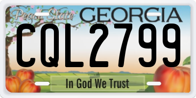 GA license plate CQL2799