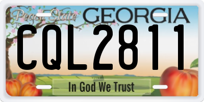GA license plate CQL2811