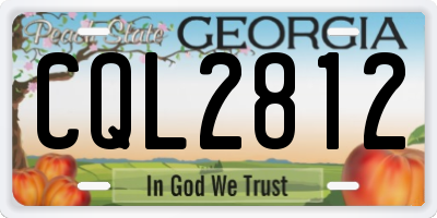 GA license plate CQL2812