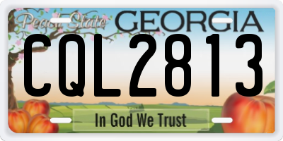 GA license plate CQL2813