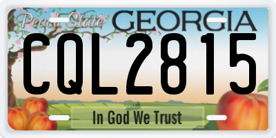 GA license plate CQL2815