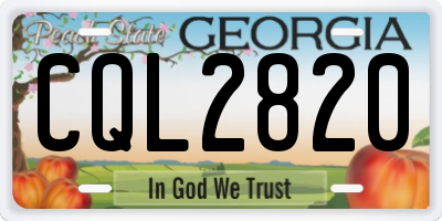 GA license plate CQL2820