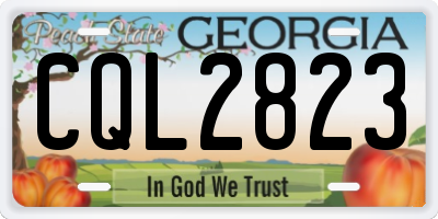 GA license plate CQL2823