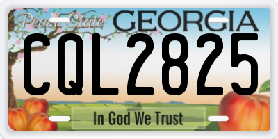 GA license plate CQL2825