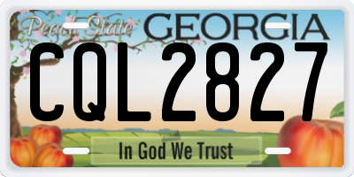 GA license plate CQL2827