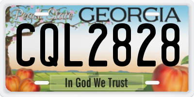 GA license plate CQL2828
