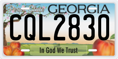 GA license plate CQL2830