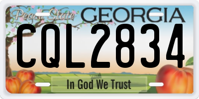 GA license plate CQL2834