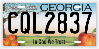 GA license plate CQL2837