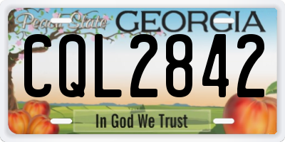 GA license plate CQL2842