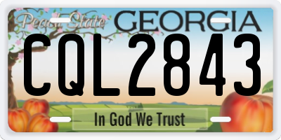 GA license plate CQL2843