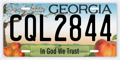 GA license plate CQL2844