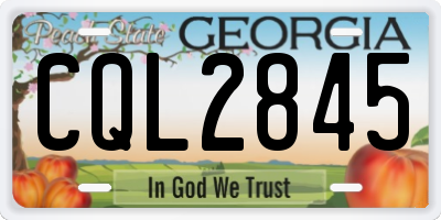 GA license plate CQL2845