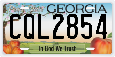 GA license plate CQL2854