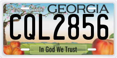 GA license plate CQL2856
