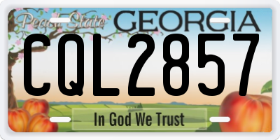 GA license plate CQL2857