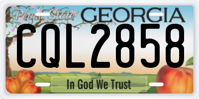 GA license plate CQL2858