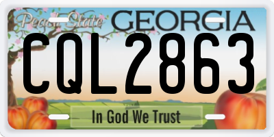 GA license plate CQL2863