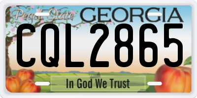 GA license plate CQL2865