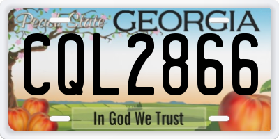GA license plate CQL2866