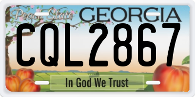 GA license plate CQL2867