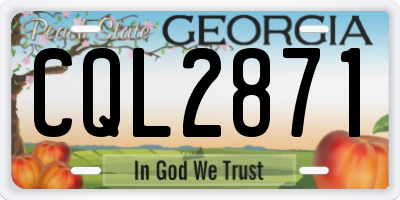 GA license plate CQL2871