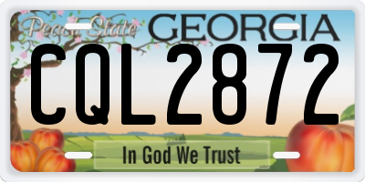 GA license plate CQL2872
