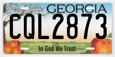 GA license plate CQL2873