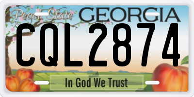 GA license plate CQL2874