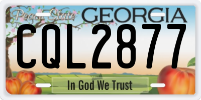 GA license plate CQL2877