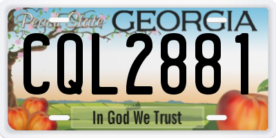 GA license plate CQL2881
