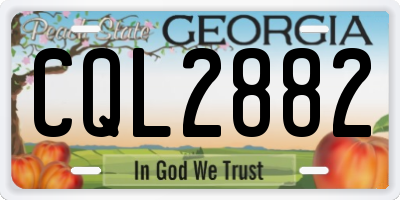 GA license plate CQL2882