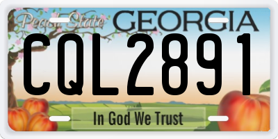 GA license plate CQL2891