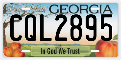 GA license plate CQL2895