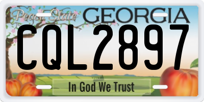 GA license plate CQL2897