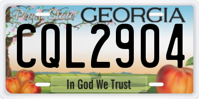 GA license plate CQL2904