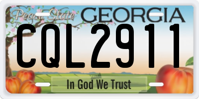 GA license plate CQL2911