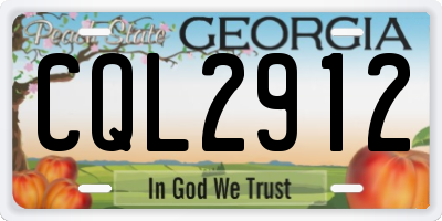 GA license plate CQL2912