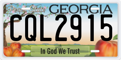 GA license plate CQL2915