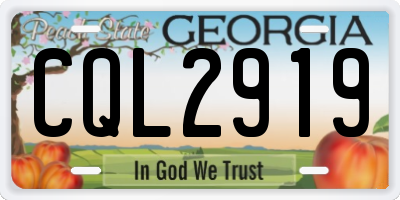 GA license plate CQL2919