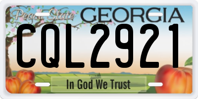 GA license plate CQL2921