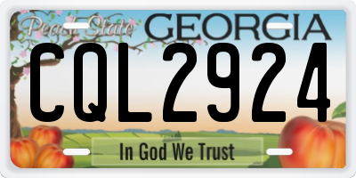 GA license plate CQL2924
