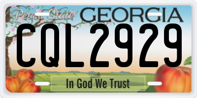 GA license plate CQL2929