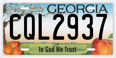 GA license plate CQL2937