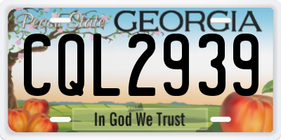 GA license plate CQL2939