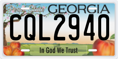 GA license plate CQL2940
